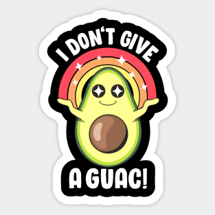 I Don't Give a Guac Cute Love Avocado Guacamole Funny Vegan Sticker